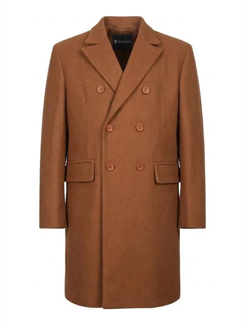 Men’s Double Breasted Brown Wool Coat