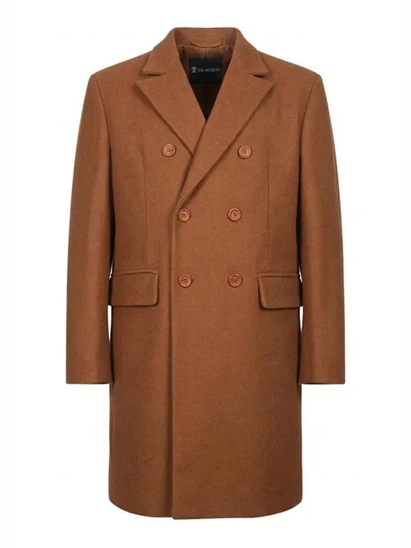 Men’s Double Breasted Brown Wool Coat
