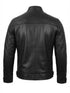 Men's Black Cafe Racer Leather Biker Jacket