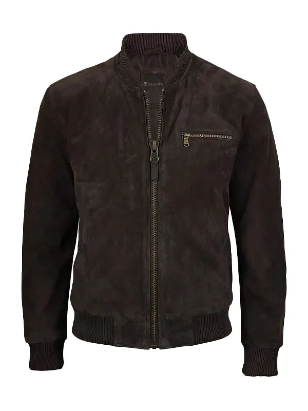 Men’s Suede Leather Dark Brown Jacket