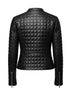 Women's Black Quilted Motorcycle Leather Jacket