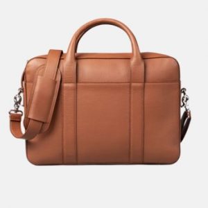 The Quasar Leather Briefcase With Removable Leather Shoulder Straps