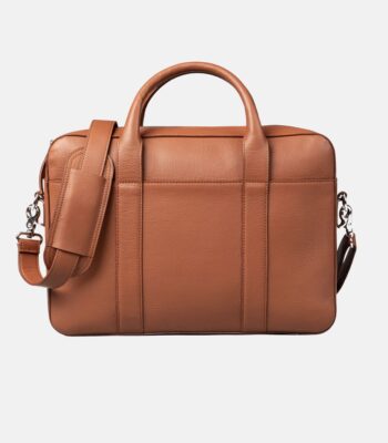 The Quasar Leather Briefcase With Removable Leather Shoulder Straps