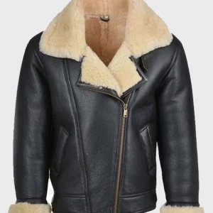 Men's Shearling Black Leather B3 Jacket