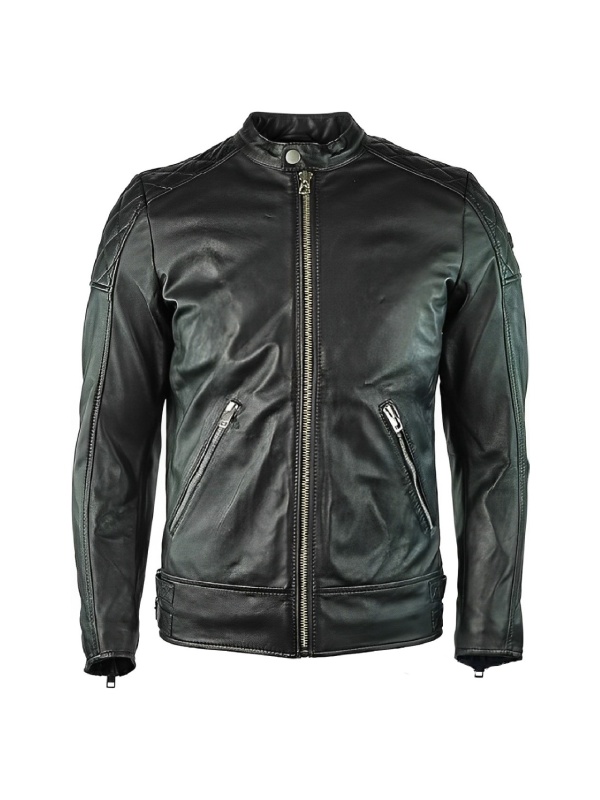 Cafe Racer Men's Leather Black Jacket