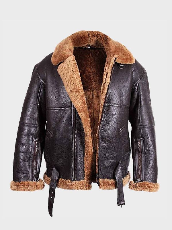 Men's Flying B3 Sheepskin Brown Shearling Jacket