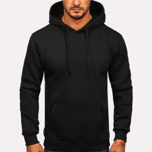 Mens Black Pullover Hoodie
