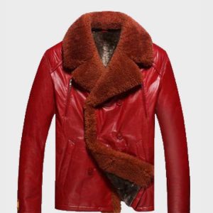 Men's Shearling Red Leather Jacket