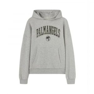 Palm Angels College Logo Grey Hoodie