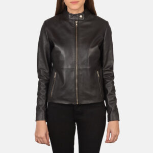 Rave Brown Leather Women`s Biker Jacket