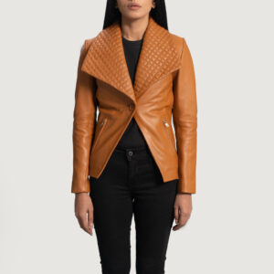 Women's Lee Tan Brown Leather Blazer
