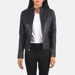 Adalyn Quilted Black Leather Women`s Biker Jacket