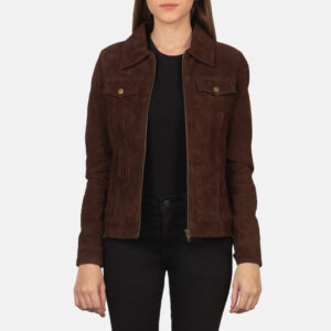 Suzy Mocha Women's Suede Trucker-Style Jacket