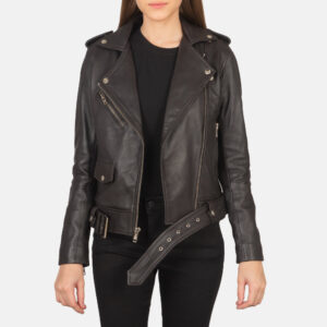 Alison Brown Leather Women`s Biker Jacket