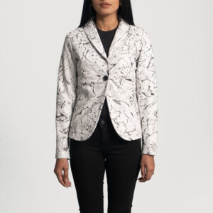 Donna Blake White Women's Leather Blazer