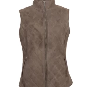 Women's Rust Brown Suede Leather Gilet