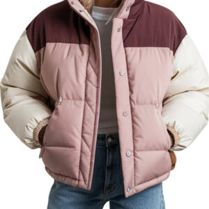 Color Block Women`s Puffer Jacket