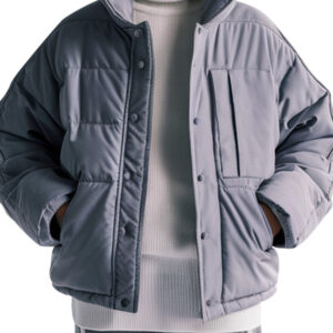 Men`s Classic Gray Quilted Puffer Jacket