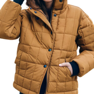 Mustard Quilted Women`s Puffer Jacket