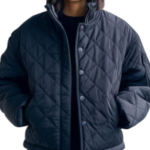 Modern Quilted Blue Women`s Puffer Jacket