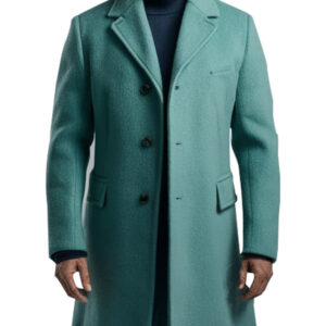 Classic Men's Aqua Wool Meadow Overcoat