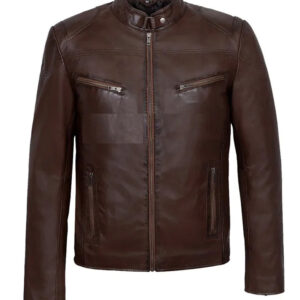 Vintage Fashion Brown Stylish New Leather Biker Jacket