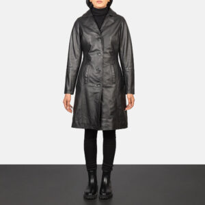 Alexis Black Single Breasted Women's Long Winter Coat