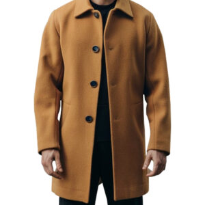 Classic Men's Camel Wool Overcoat