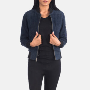 Ava Ma-1 Blue Bomber Women`s Suede Jacket