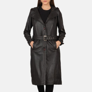 Fixon Brown Hooded Women's Winter Trench Coat