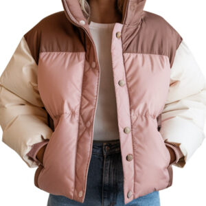 Stylish Color Block Women`s Puffer Jacket