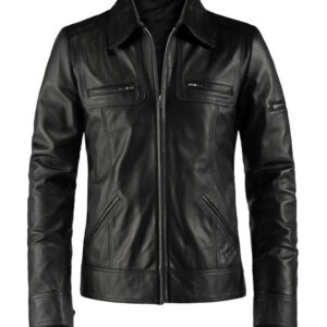 Shirt Style Genuine Leather Biker Jacket