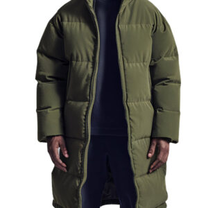 Men's Green Puffer Rainfall Long Winter Coat