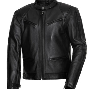 Fully Lined Black Leather Biker Jacket