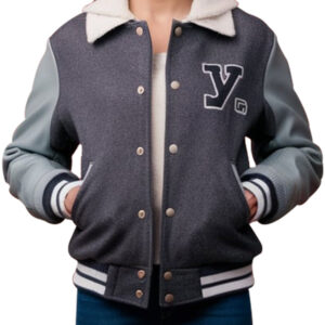 Women's Varsity Jacket with Shearling Collar