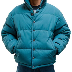 Men's Teal Quilted Puffer Jacket