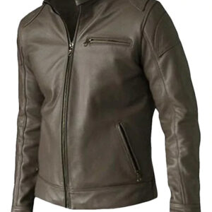 Elegant Unique Brown Leather Biker Jacket