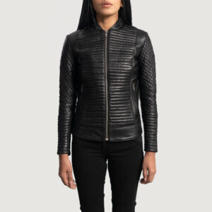 Cityscape Black Leather Women`s Biker Jacket