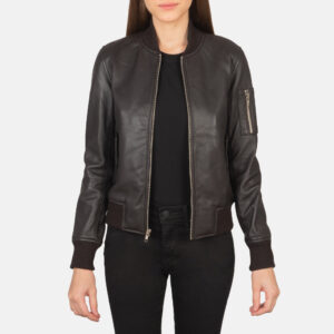 Ava Ma-1 Brown Leather Women`s Bomber Jacket