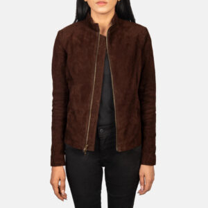 Rumella Mocha Suede Women`s Biker Jacket