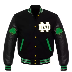Letterman Notre Dame Fighting Irish Black Varsity Jacket