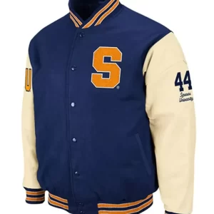 Letterman Syracuse Orange Blue and Cream Varsity Jacket