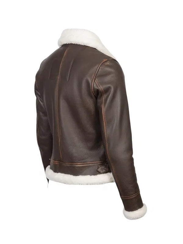 Women's B-3 Brown Leather Bomber Jacket - Image 2