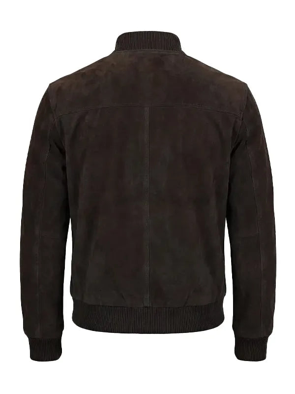 Men’s Suede Leather Dark Brown Jacket - Image 2