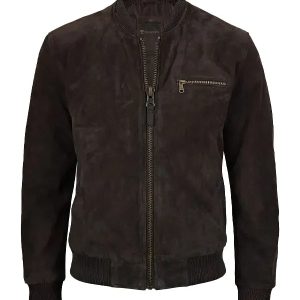 Men’s Suede Leather Dark Brown Jacket